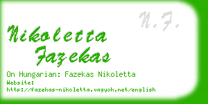 nikoletta fazekas business card